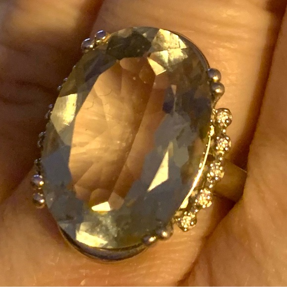 Prasiolite Natural Rare Quartz Sterling Silver Woman’s Ring Jewelry Translucent - Picture 5 of 9